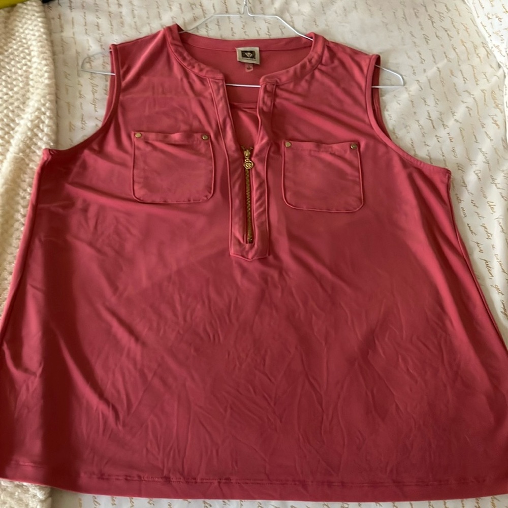 Anne Klein Rose Sleeveless Tank Top